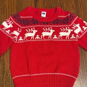 Janie and Jack Red Reindeer Sweater